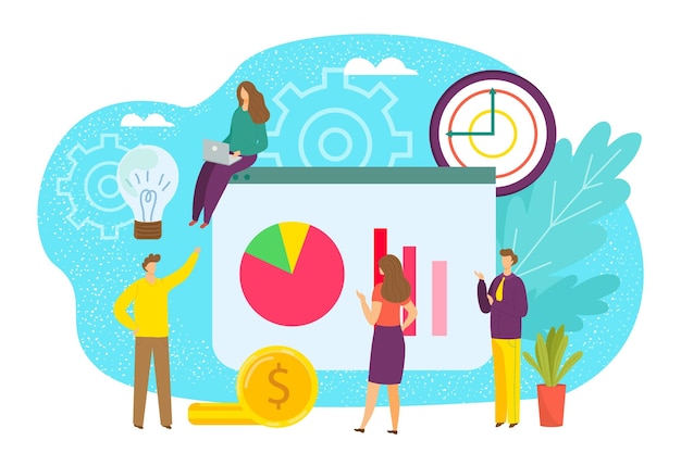 meeting of business corporate group in office vector illustration team communication professional discussion conference