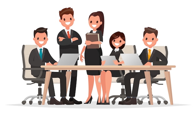 Meeting business people illustration