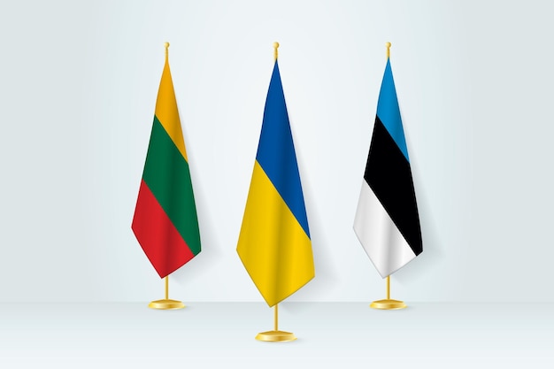 Meeting concept between Ukraine Lithuania and Estonia