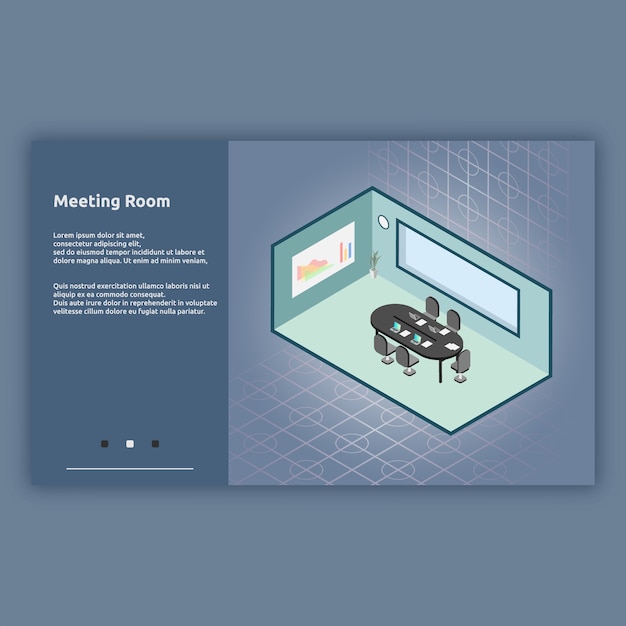 Meeting Room isometrische interieur illustratie