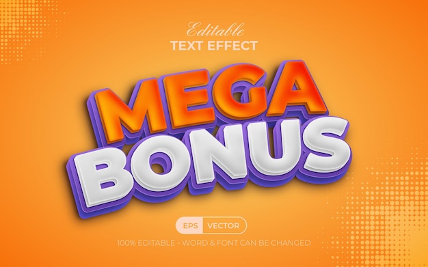 Mega bonus tema di vendita stile effetto testo effetto testo modificabile