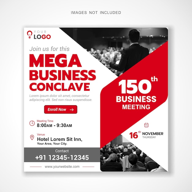 mega business conclave 150th meeting invite poster for social media