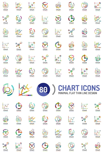 Mega collection of chart business logos