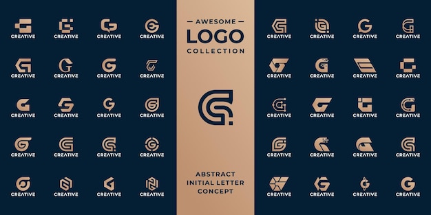 Vettore mega collezione iniziale lettera g idea di design del logo