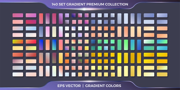 Vector mega collection soft pastel gradient palette swatches