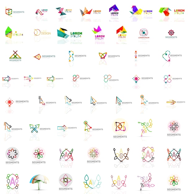 さまざまな抽象的な普遍的なロゴのメガ コレクション
