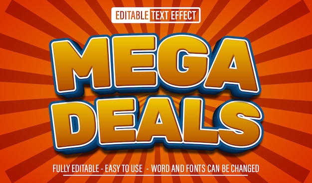 Mega Deals 3d editable text effect