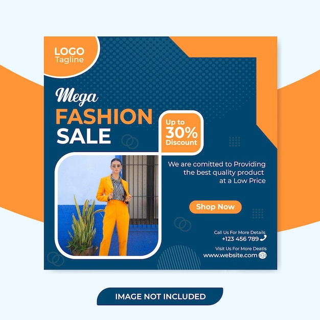 Vector mega fashion sale social media post-sjabloon