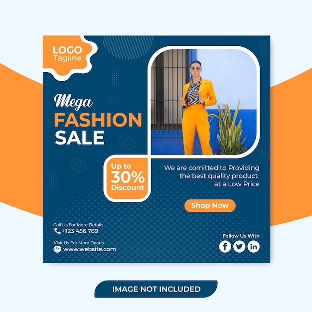 Vector mega fashion sale social media post-sjabloon