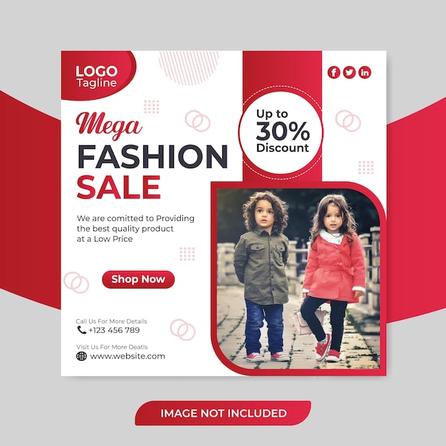 Vector mega fashion sale social media post-sjabloon