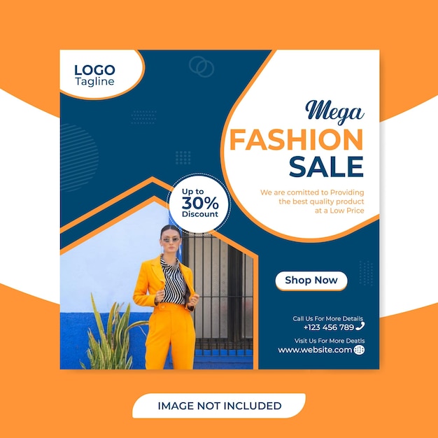 Vector mega fashion sale social media post-sjabloon