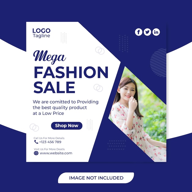 Vector mega fashion sale social media post-sjabloon