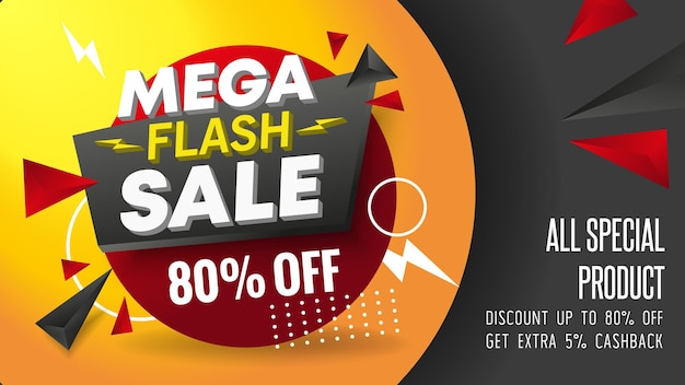 Mega flash sale limited time vector background