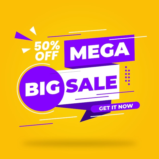 Vector mega grote verkoop korting banner promotie sjabloon