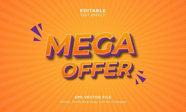 Mega offer 3d editable text effect