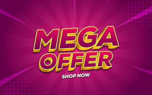 Mega offer editable text effect.