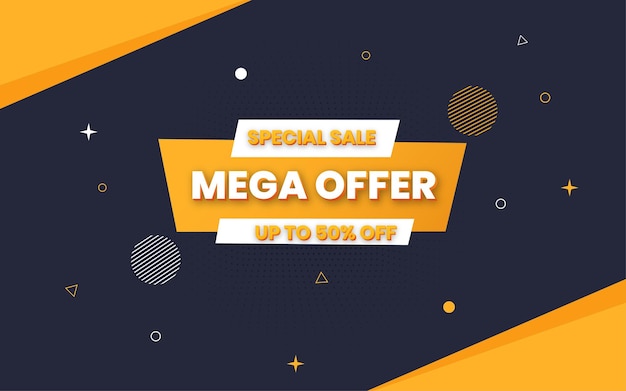 Vector mega offer special sale  banner template with editable text effect