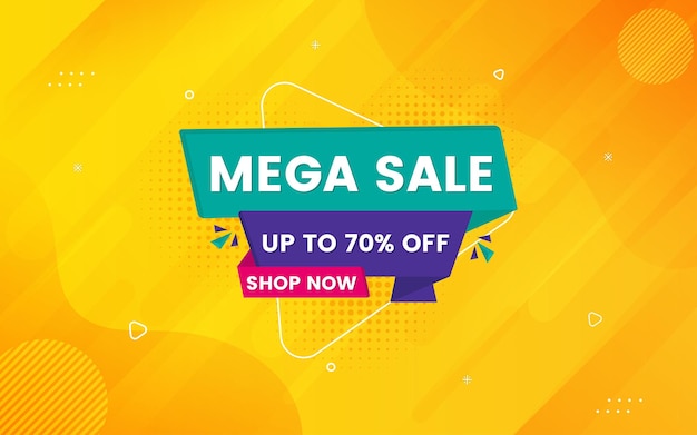 Mega offer special sale banner with editable text effect