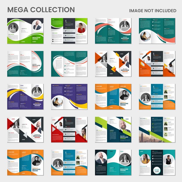 Мега упаковка красочный геометрический тройной шаблон брошюры дизайн брошюры мега коллекции
