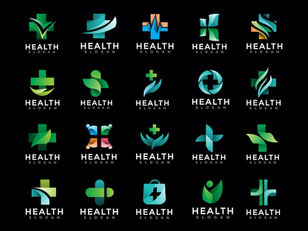 Vector mega pack of health medical logo