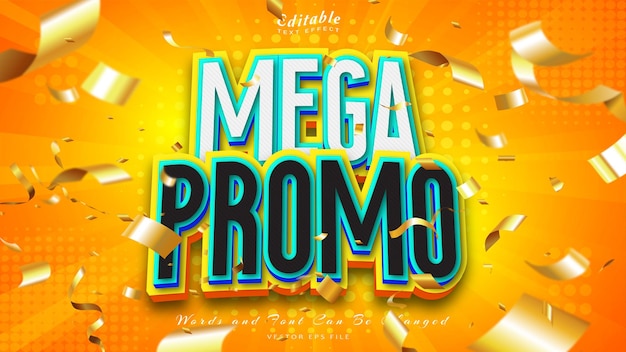 Vector mega promo 3d style text effect