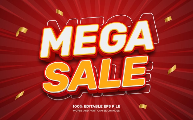 Vector mega sale 3d bewerkbaar tekststijleffect