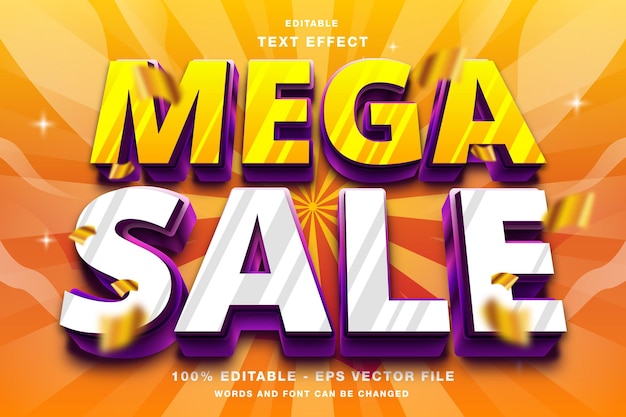 Vector mega sale 3d editable text effect