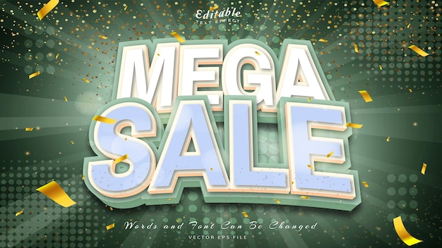 Mega sale 3d style editable text effect