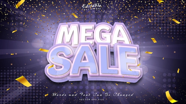 Mega sale 3d style editable text effect