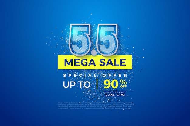 Mega sale at 5 5 with double border