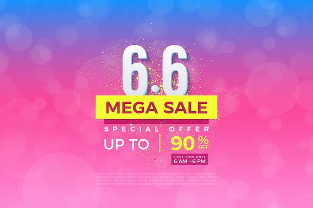 Mega sale at 6 6 sale with a graded background