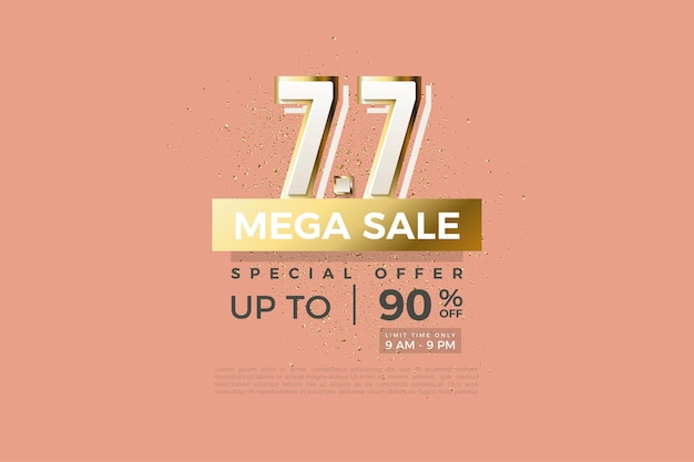 Vector mega sale at 7 7 sale with a double number concept