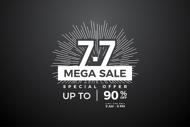 Mega sale at 7 7 sale with mosaic illustration