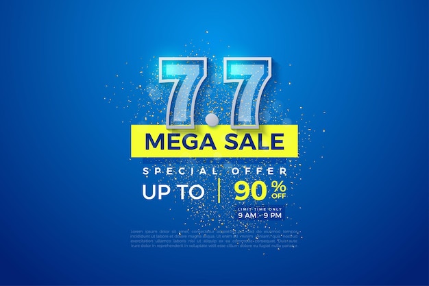 Vector mega sale at 7 7 sale with transparent numbers