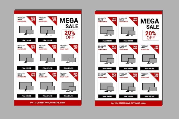 Mega sale a4 product catalog design template