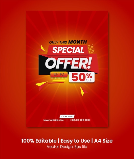 Mega Sale A4 size promotional poster design