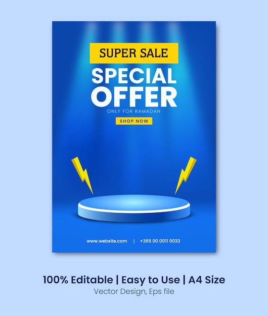 Mega Sale A4 size promotional poster design