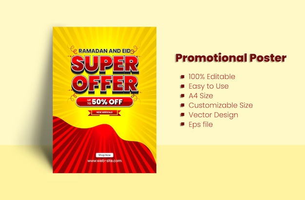 Mega Sale A4 size promotional poster design