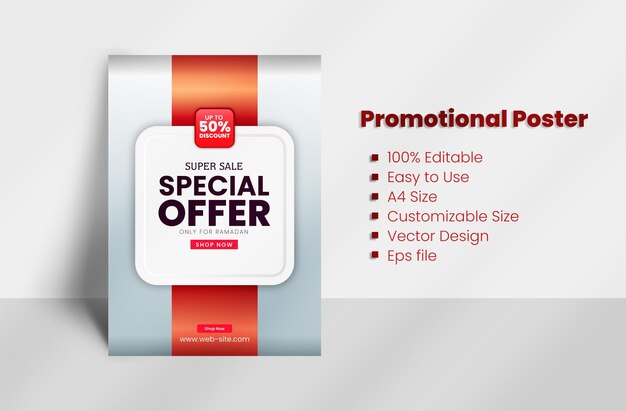 Mega Sale A4 size promotional poster design