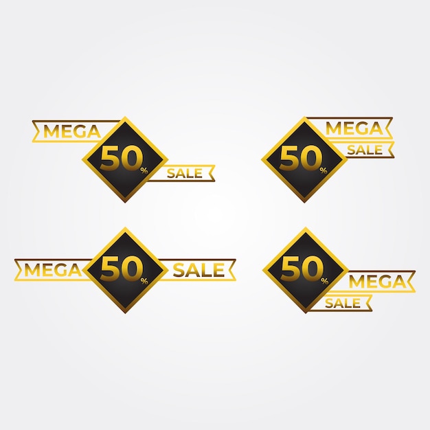 Vector mega sale badges collectie luxe gouden verloopbadges