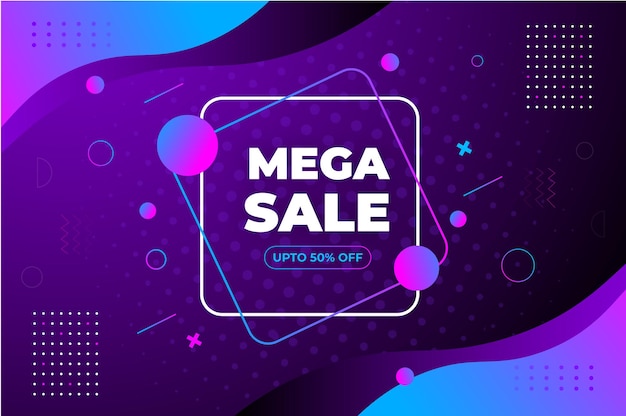 Mega sale banner background design