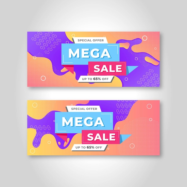 Mega sale banner business promotion template design premium vector