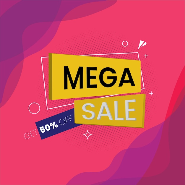 Mega sale banner design template