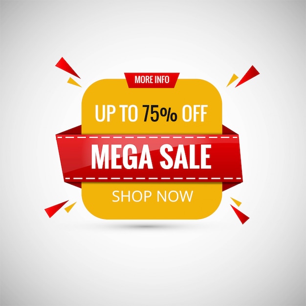 Mega sale banner design. векторные иллюстрации