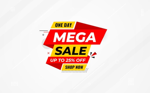 Mega sale banner discount background template abstract vector Special offer promo design Mega sale banner template design for web or social media Sale special offer