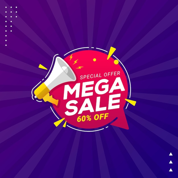 Mega sale banner discount promotion template