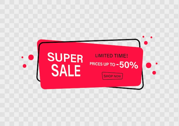 Mega sale banner. Limited only today up to 50 percent off. Vector flat illustration