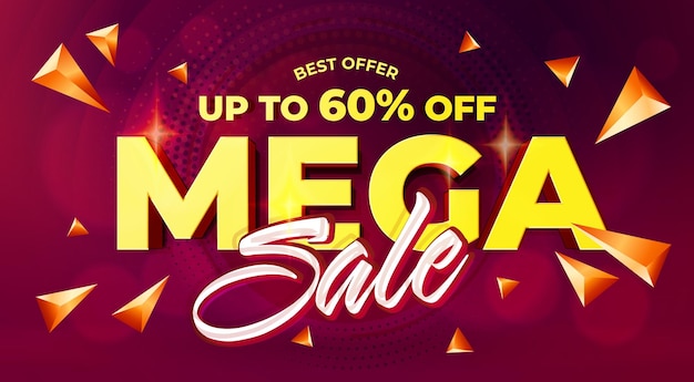 Mega sale-banner met tot procent korting