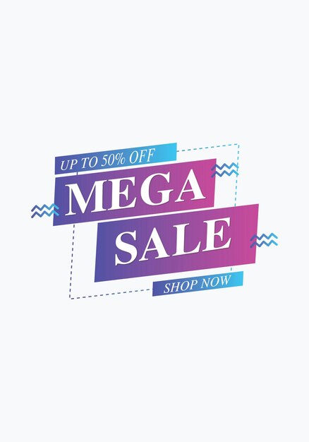 Mega sale banner modern vector