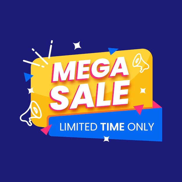 แบนเนอร์ Mega sale สำหรับโปรโมชั่น Shopping ออนไลน์